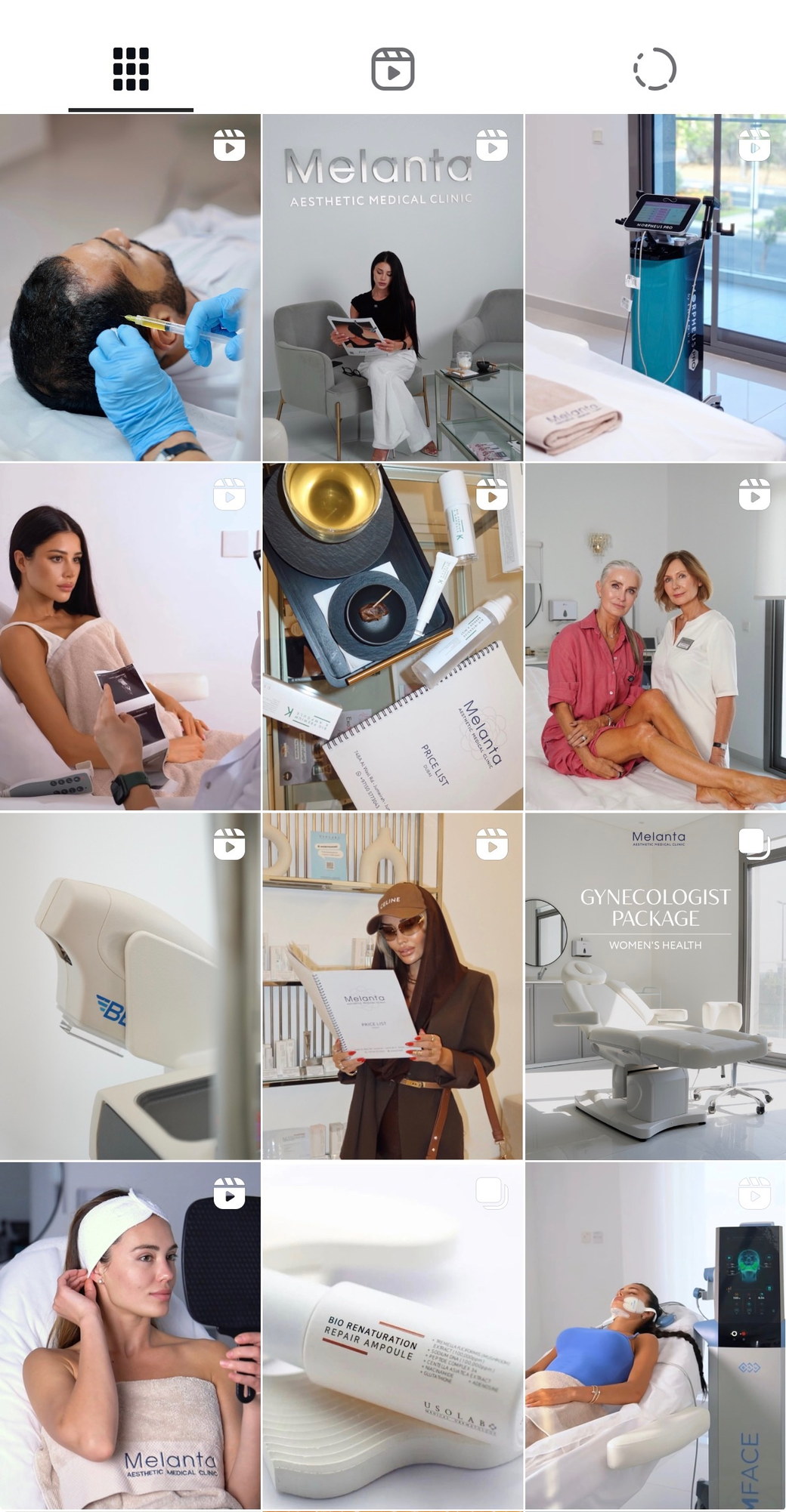 Melanta Clinic — лента аккаунта в Instagram
