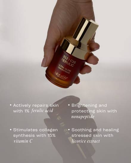 AGE STOP — состав сыворотки B12/C15 Ferulic на макете поста